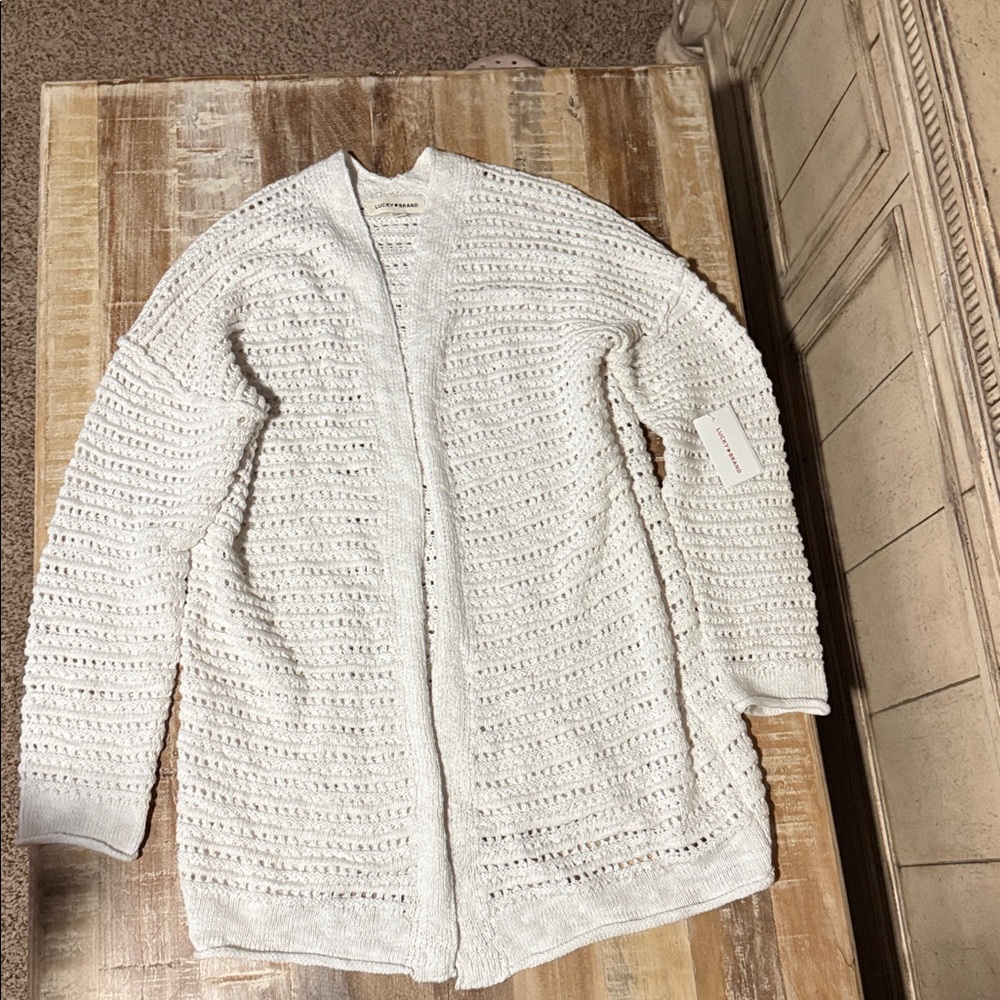 NWT Lucky Brand Cream Knit Cardigan